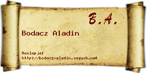Bodacz Aladin névjegykártya